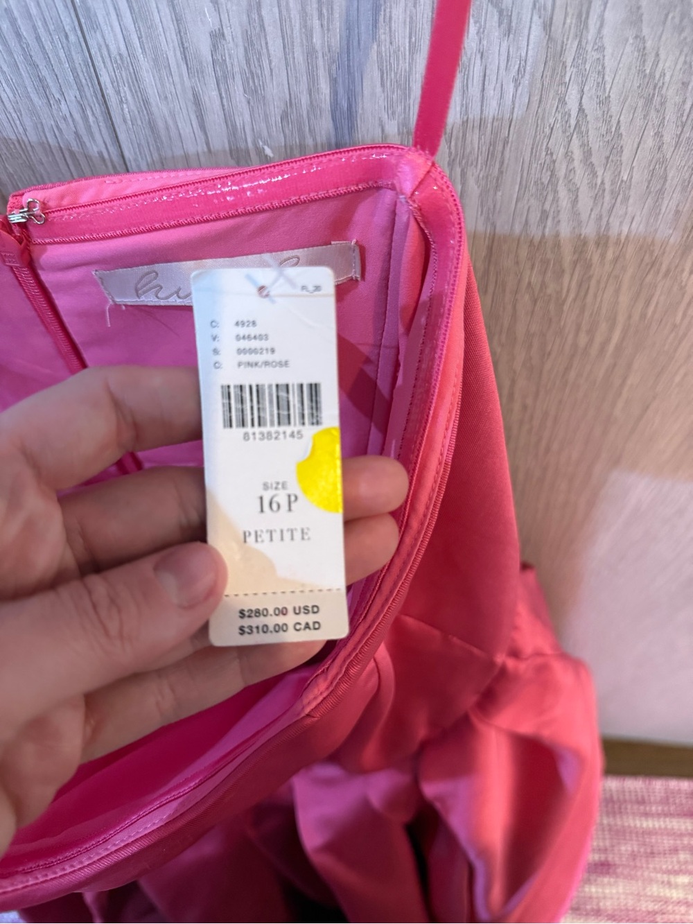 NWT Hutch Anthropologie Sabrina Strapless High-Low Pleated Pink Satin Gown 16P - Picture 9 of 15